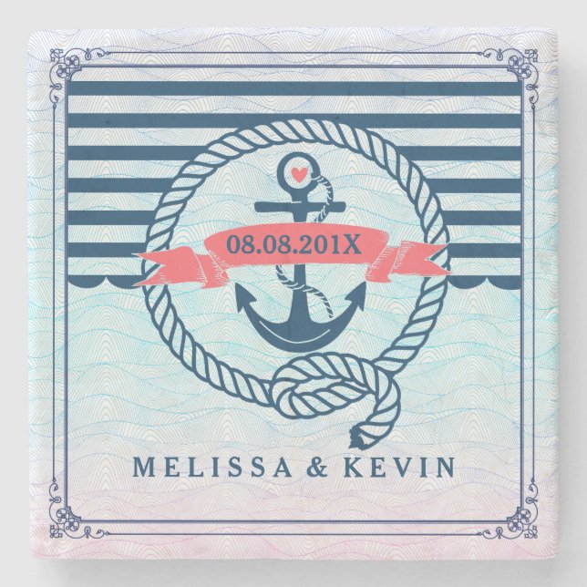 Blåhavsankare med Knot Underlägg Sten (Framsidan)