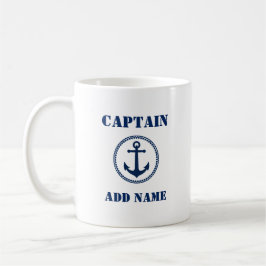 Blåhavsankarkapten Add Namn eller Boat Namn Kaffemugg