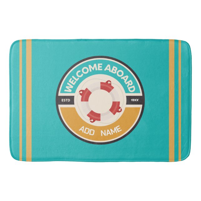 Blåhavsbåtshamn för klubb av marinbåtar för marinb badrumsmatta (Framsidan)