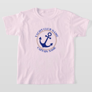 Blåhavsbåtshamn för klubb av marinbåtar för marinb t shirt