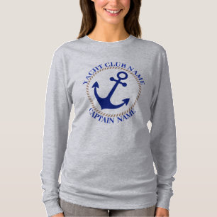 Blåhavsbåtshamn för klubb av marinbåtar för marinb t shirt