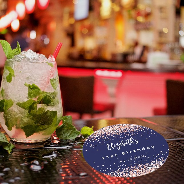 Blåhavsblått ro guld konetti underlägg papper rund (Skapare uppladdad)