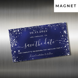 Blåhavsblått silver spara datum magneter