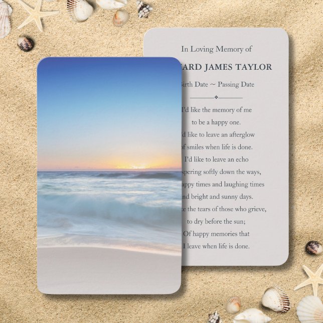Blåhavsbusssympati - normalt minneskort visitkort (Blue Ocean Memorial Card)