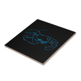Blåhavsdjur (Lobster Sea Animal Simple Outline Tec Kakelplatta