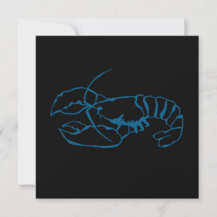 Blåhavsdjur (Lobster Sea Animal Simple Outline Tec Kort