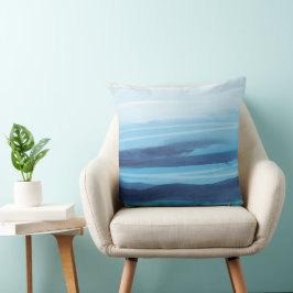 Blåhavsfärgad Abstrakt Sea Monogram Kudde