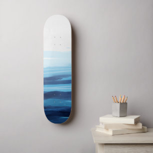 Blåhavsfärgad Abstrakt Sea Monogram Mini Skateboard Bräda 18,5 Cm