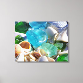 Blåhavsfärgade glasbildskärmar Canvas Beach Kusten