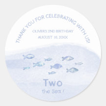 Blåhavsfisk, andra födelsedag, söt tack