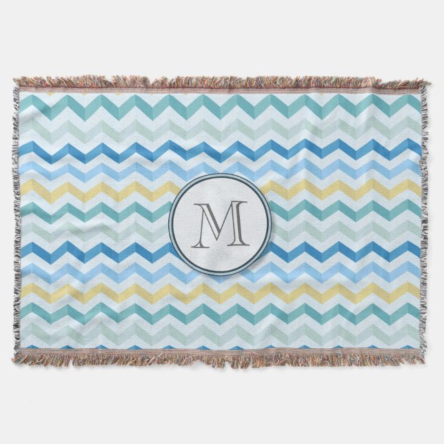 Blåhavshaj Chevron Rand w/ Round Monogram Mysfilt (Framsidan)