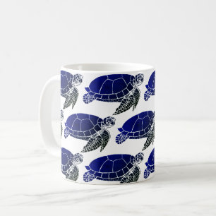 Blåhavsköldpadda Mönster Kaffemugg