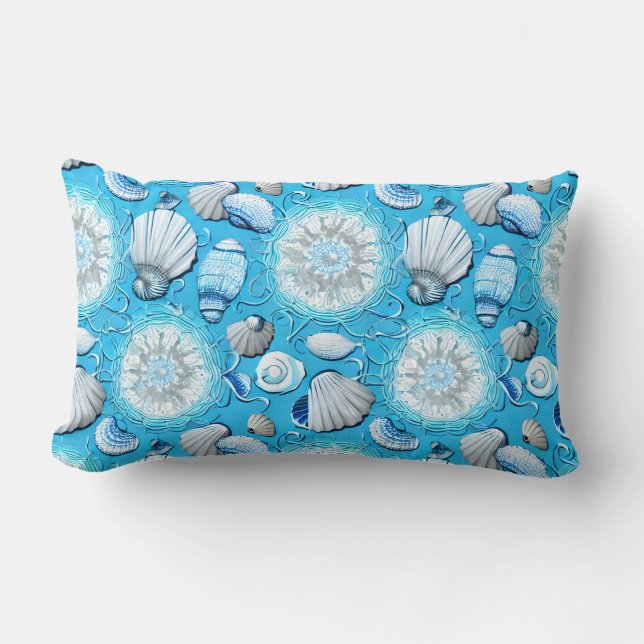 Blåhavssejerna Mönster Lumbarkudde (Framsida)