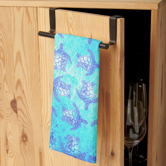 Blåhavssköldpadda Kökshandduk (Thirds Fold)