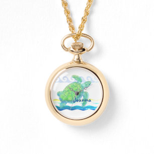 Blåhavssköldpadda och Grönt Armbandsur