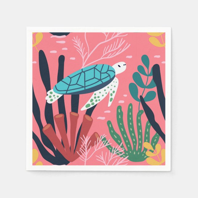 Blåhavssköldpadda Pappersservett (Framsidan)