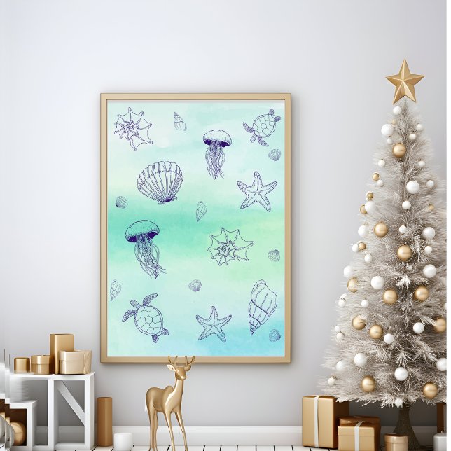 Blåhavssköldpaddans art poster (Skapare uppladdad)
