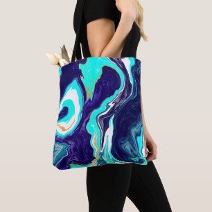 Blåhavssnäckor (Swirls Marble Fluid Art Tygkasse