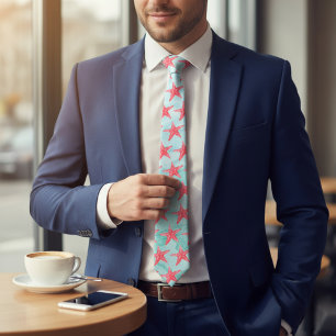 Blåhavsstjärnorna Mönster Neck Tie Slips