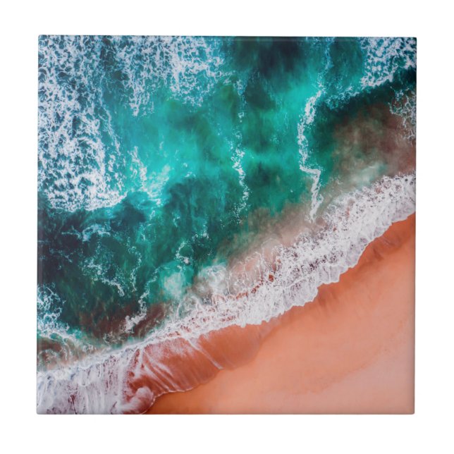 Blåhavsstrand Monogram Kusthavsfisk Kakelplatta (Framsidan)