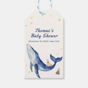 Blåhavstaktisk Anka Stars Whale Baby Shower Presentetikett