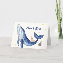 Blåhavstaktisk Anka Stars Whale Baby Shower Tack Kort