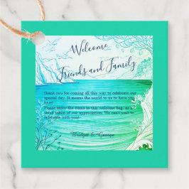 Blåhavsvika bröllop gåvor etiketter