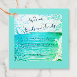 Blåhavsvika bröllop gåvor etiketter