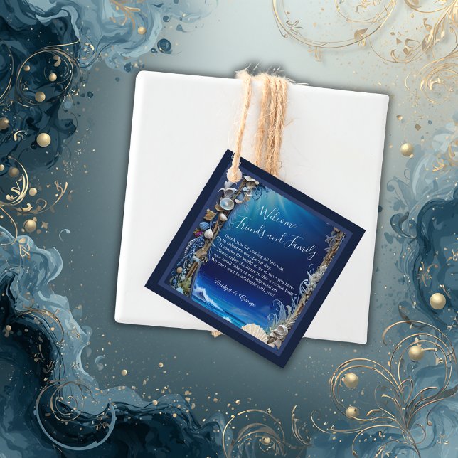 Blåhavsvika bröllop gåvor etiketter (Skapare uppladdad)