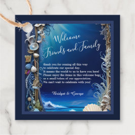 Blåhavsvika bröllop gåvor etiketter