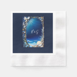 Blåhavsvika bröllop pappersservett