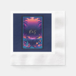 Blåhavsvika bröllop pappersservett