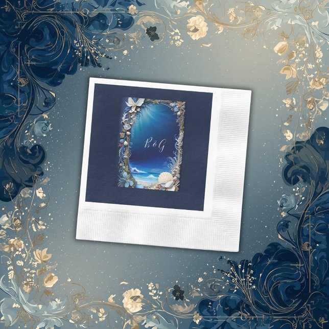 Blåhavsvika bröllop pappersservett (Skapare uppladdad)