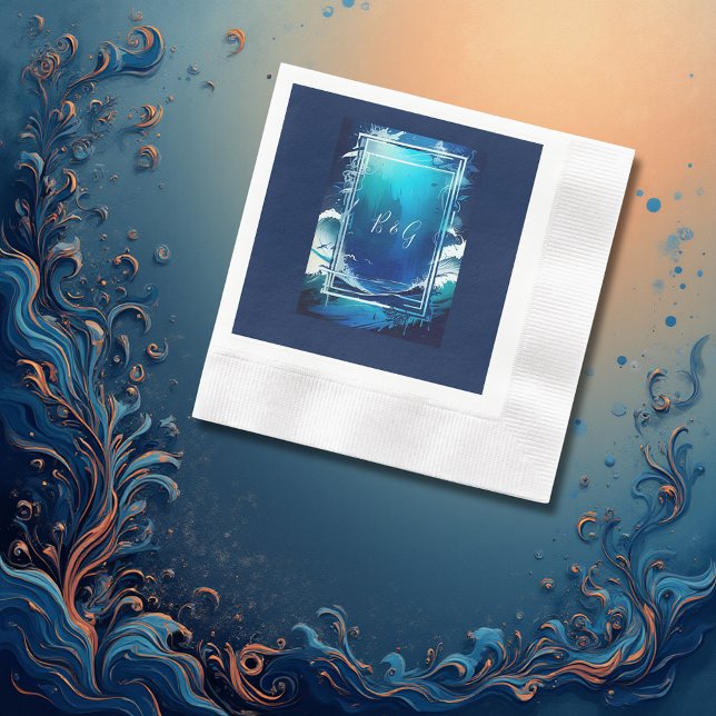 Blåhavsvika bröllop pappersservett (Skapare uppladdad)