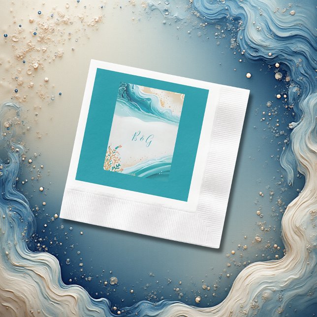 Blåhavsvika bröllop pappersservett (Skapare uppladdad)