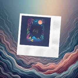 Blåhavsvika bröllop pappersservett