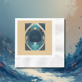 Blåhavsvika bröllop pappersservett