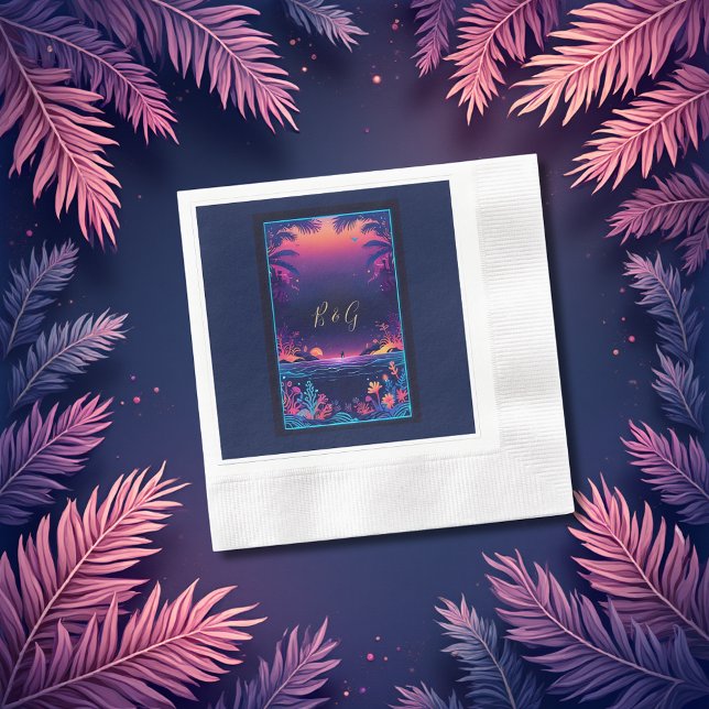 Blåhavsvika bröllop pappersservett (Skapare uppladdad)