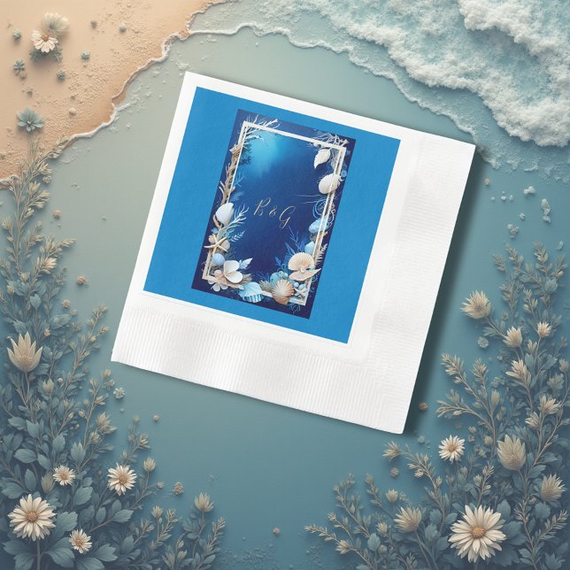 Blåhavsvika bröllop pappersservett (Skapare uppladdad)