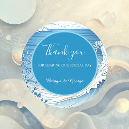 Blåhavsvika bröllop runt klistermärke