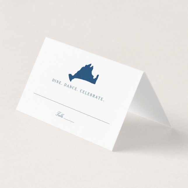 Blåhavsviken Marthas Vineyard Karta Bröllop Kort (Framsida)