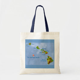 Blåhawaiian karta tote bag tygkasse