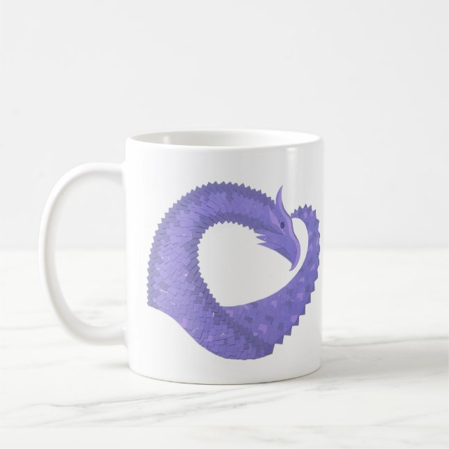 Blåhjärtad drake på vit bakgrund kaffemugg (Vänster)