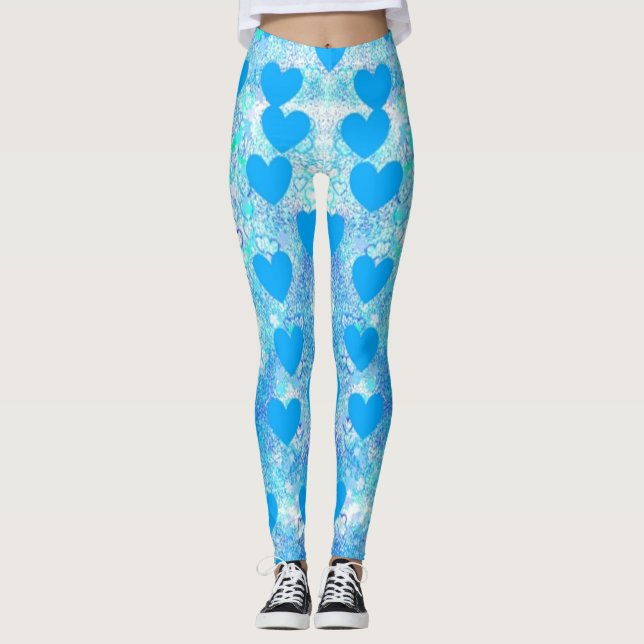Blåhjärtan Leggings (Framsida)