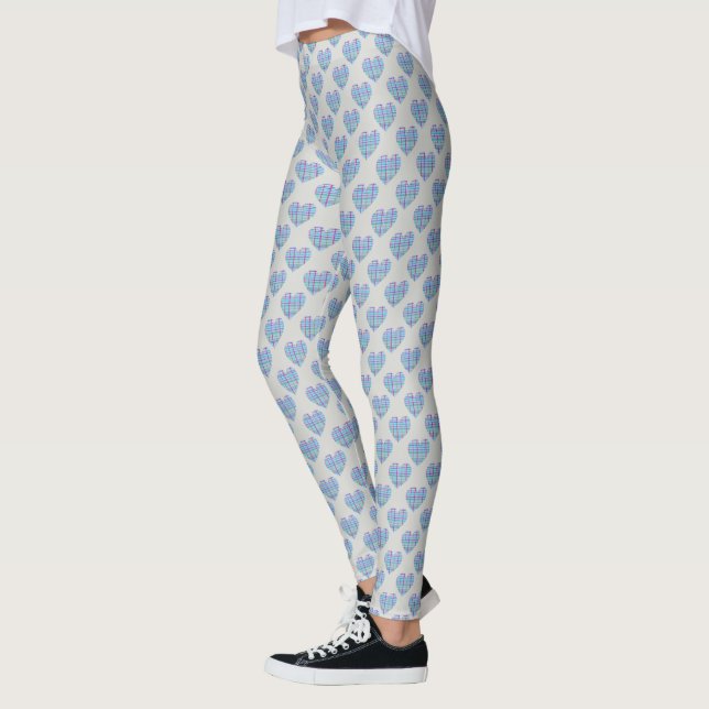 Blåhjärtan på grått leggings (Vänster)
