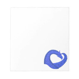 Blåhjärtdrake på vitt anteckningsblock