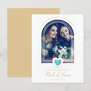 Blåhjärtfoto från finare Maid of honor Frieri Vykort