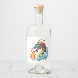 Blåhornad drake spritflaskor etikett