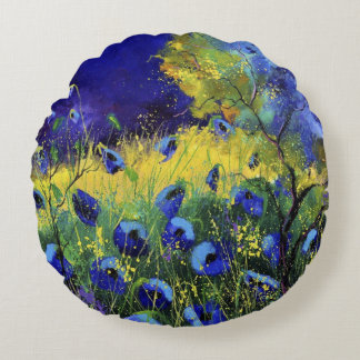 Blåhöst, konst rund kudde
