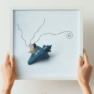 Blåhygge stranddekant, havstema dikt vid kusten poster